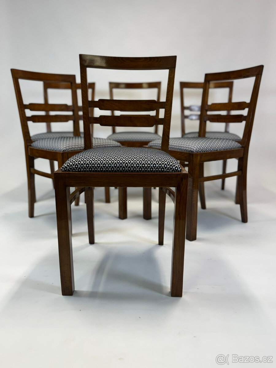 Nádherné prvorepublikové židle po renovaci 6 kusů - 8