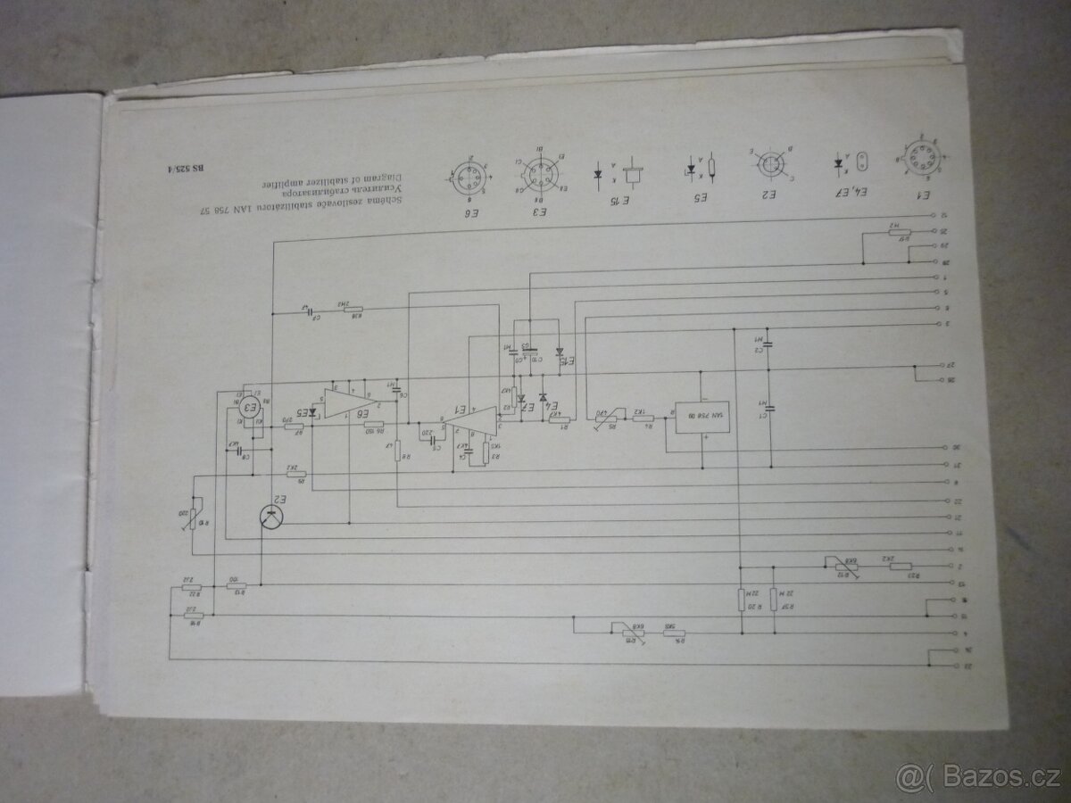 NÁVODY,TECH.PLÁNY STABILZDROJE TESLA BS-525/GRAMOF.TESLA B54 - 8