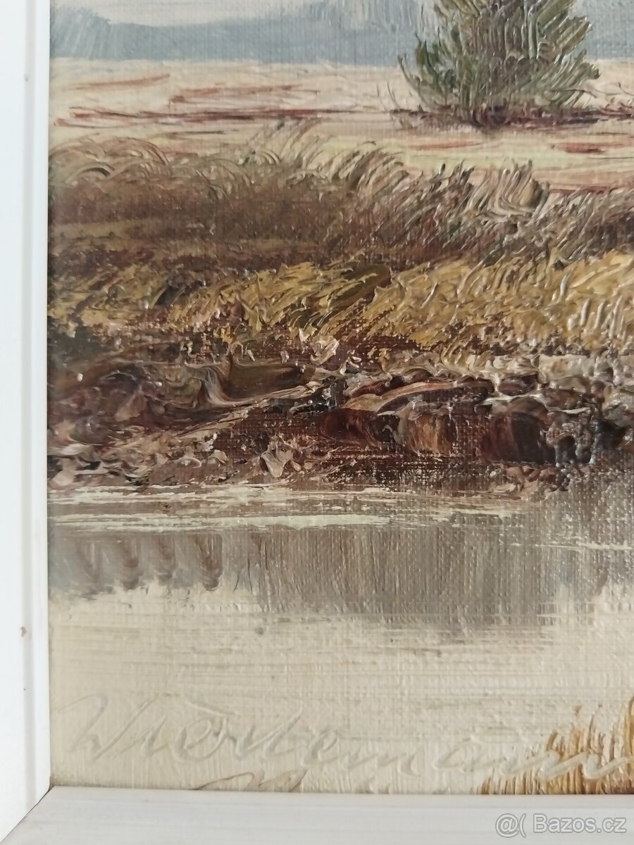 obraz ABEND AM MOOR, olej, L. Wiedemann - 8