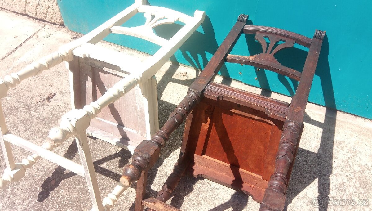 Stará dřevěná židle 2ks. - 8
