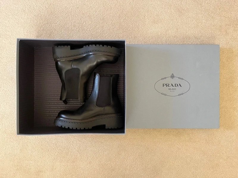 Leather Chelsea boots Prada - 8