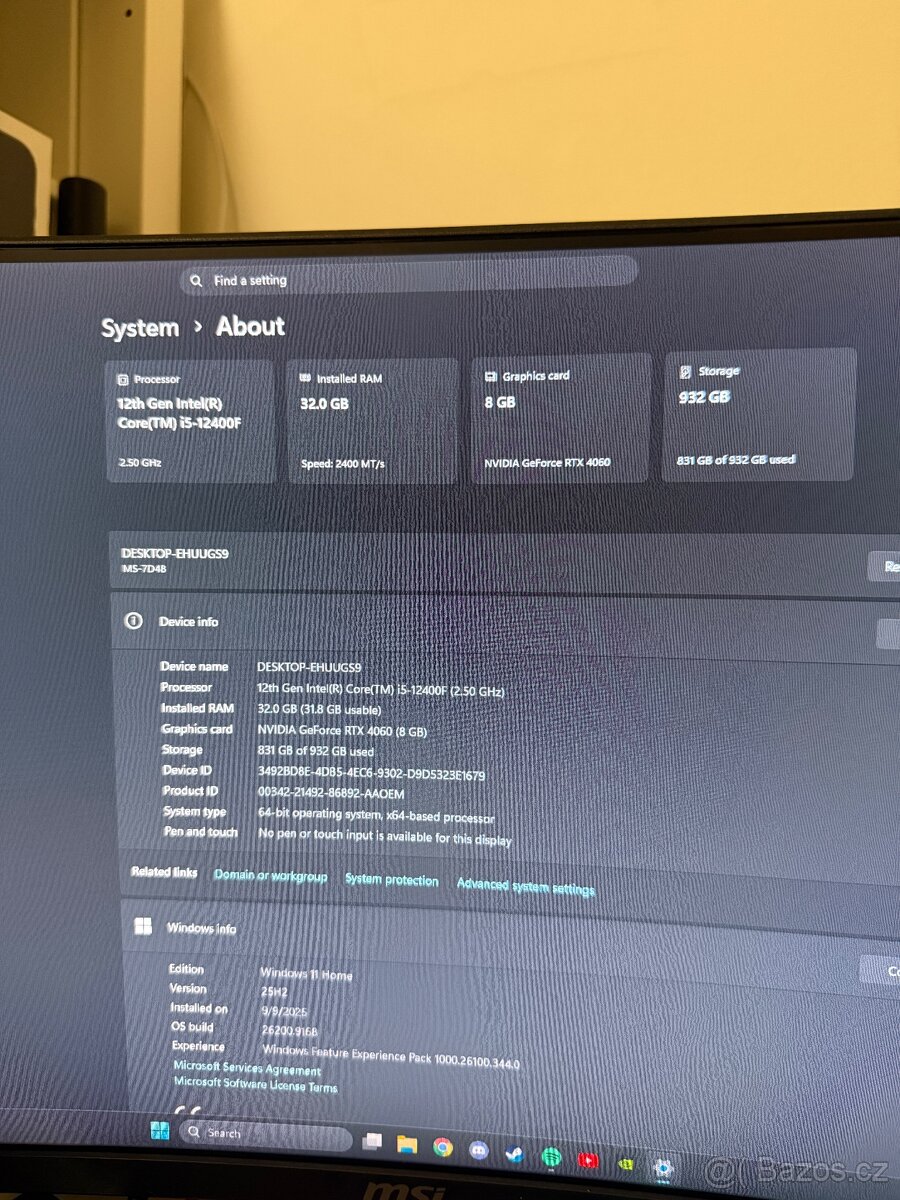 Herní PC: RTX 4060 8GB / Intel i5 12400F - 8