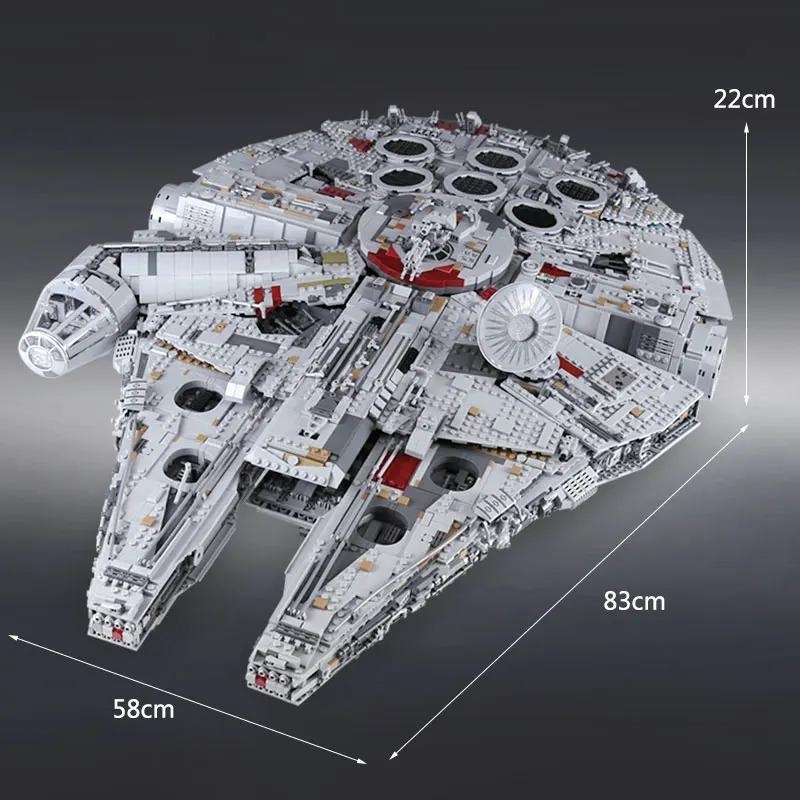 Stavebnice Star Wars Millennium Falcon + osvětlení,podstavec - 8