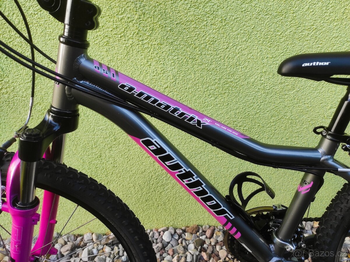 Značkové kolo Author A-MATRIX 24" (grafit/růžová) - 8