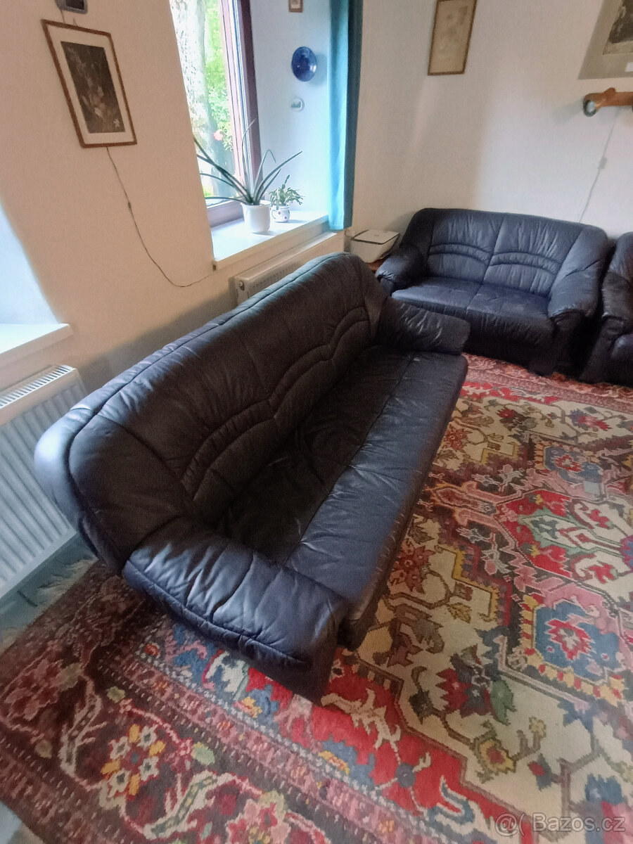 Sedací souprava rustikální+kožená souprava - 8