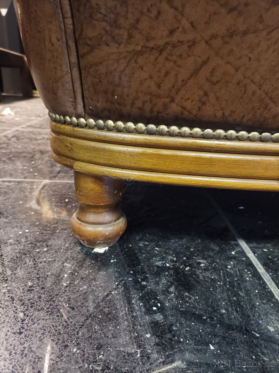 Prodám sedačku dvoused,masivní dub a kvalitní pravá kůže. - 8