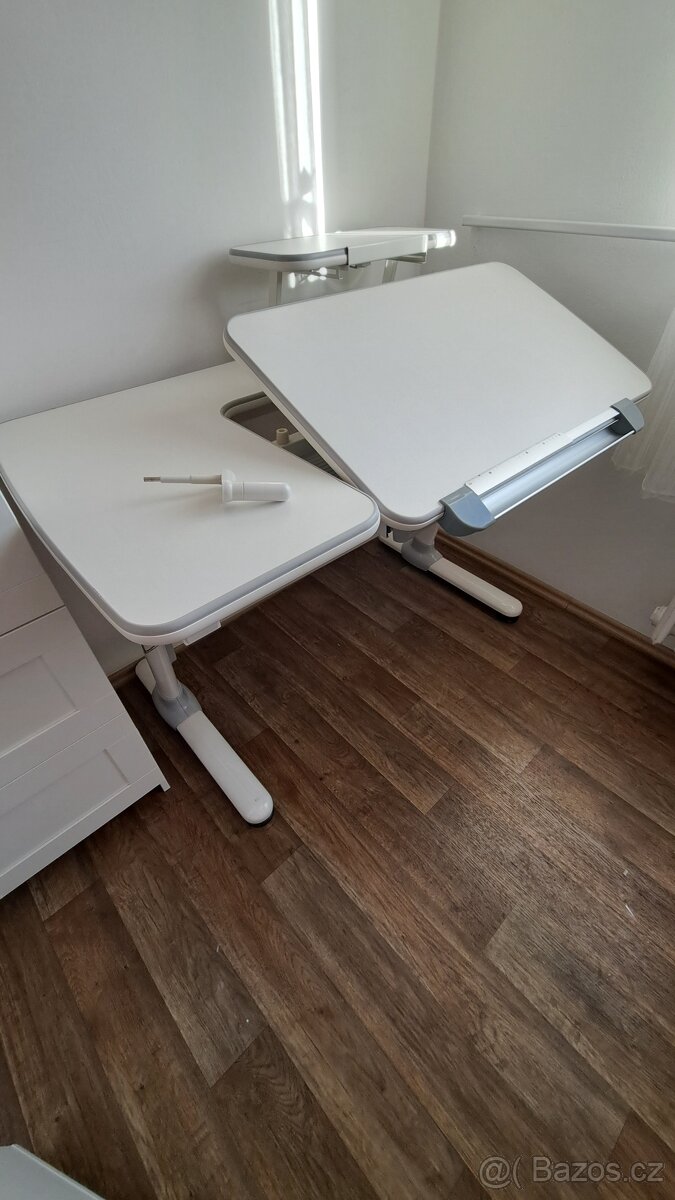 Dětský rostoucí psací stůl VITRO bílo-šedý - 8
