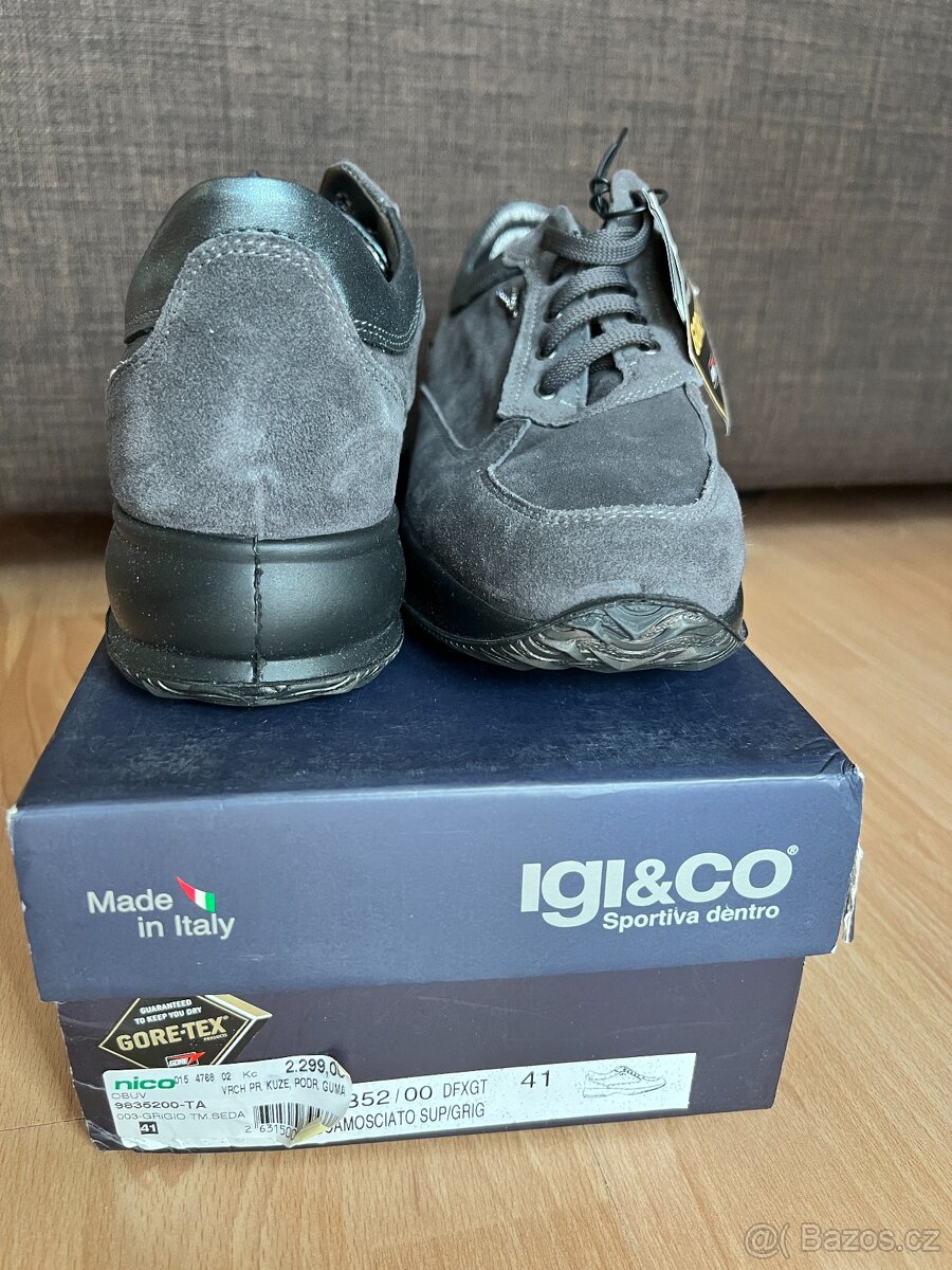 Nové pánské boty GoreTex,nepromokavé boty, vel. 41 šedá kůže - 8