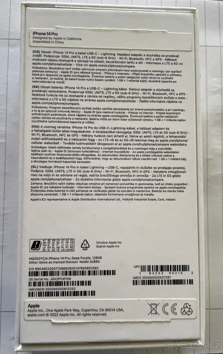 Prodám IPhone 14Pro, 128GB, Deep Purple - 8