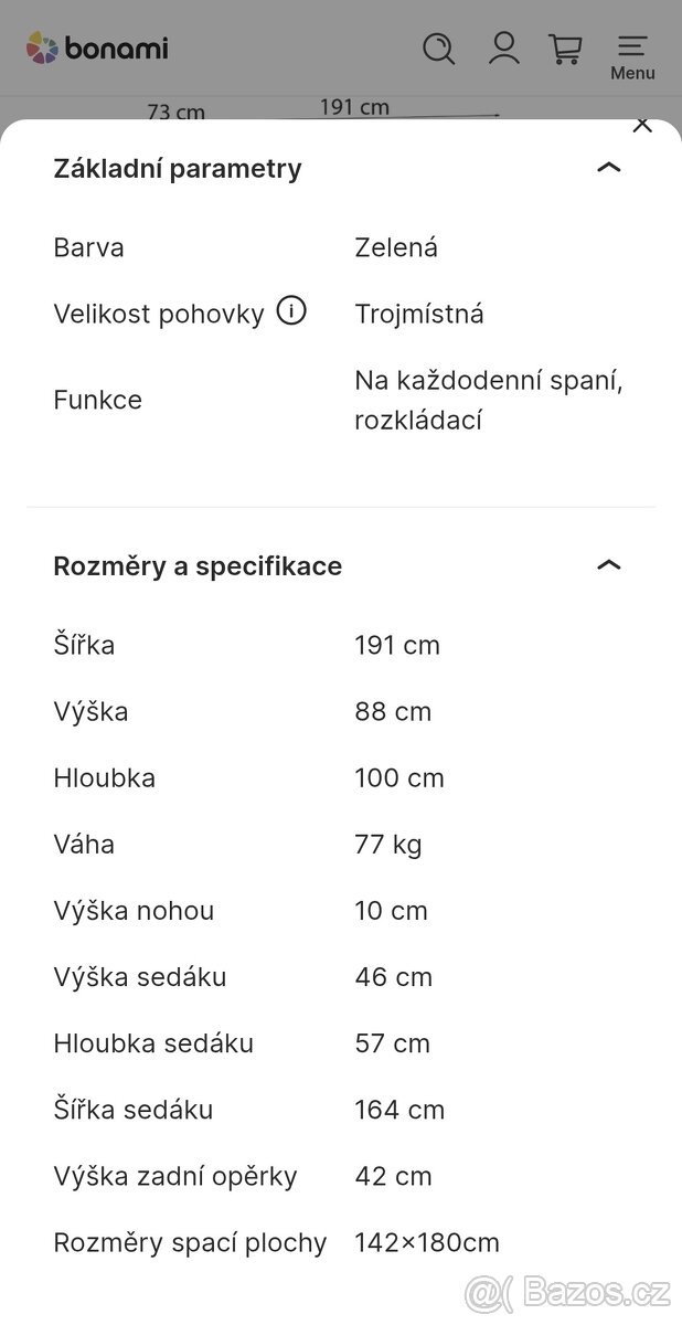 Rozkládací pohovka Bobochic Paris Loft petrolejová - 8