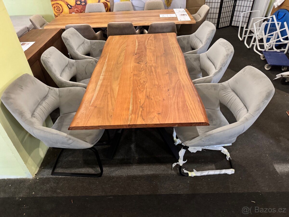 Luxusní NOVÝ Jídelní set s 6 křesly a stolem Akát - 8