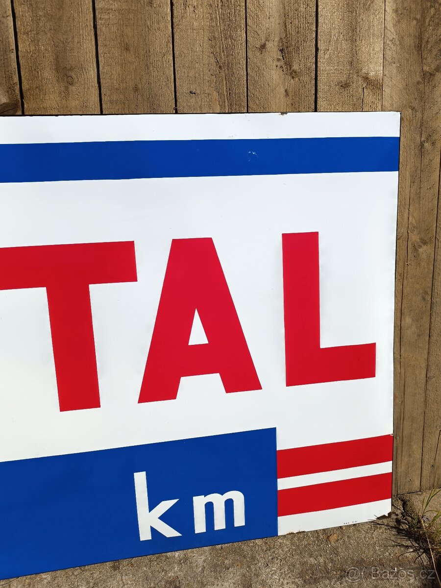 Stará velká smaltovaná cedule TOTAL, 1961, 150x100 - 8