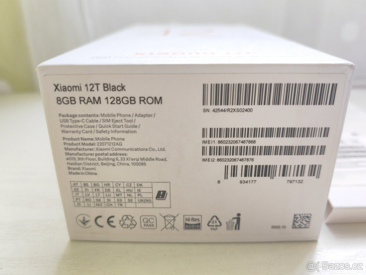 Xiaomi 12T Black Dual Sim - 8