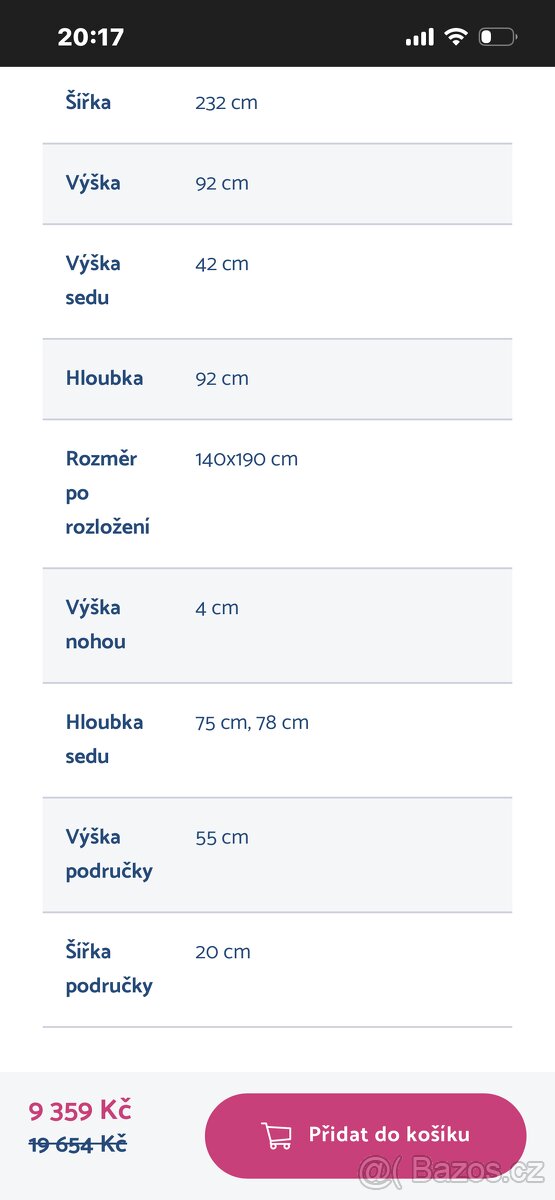 Rozkládací pohovka PAUL, dobrý stav, znaky opotřebení - 8