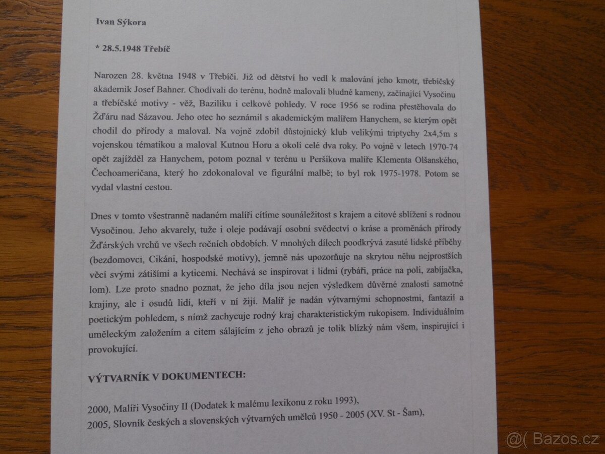 Obraz kytice ve váze + 2 obrazy sig. Ivan Sýkora - 8