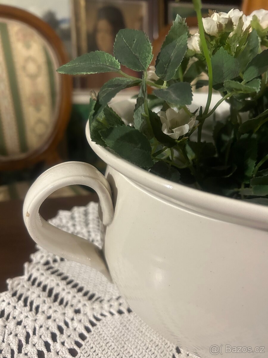 Keramický starožitný nočník - 8