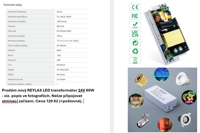 Transformátory REYLAX LED - 8