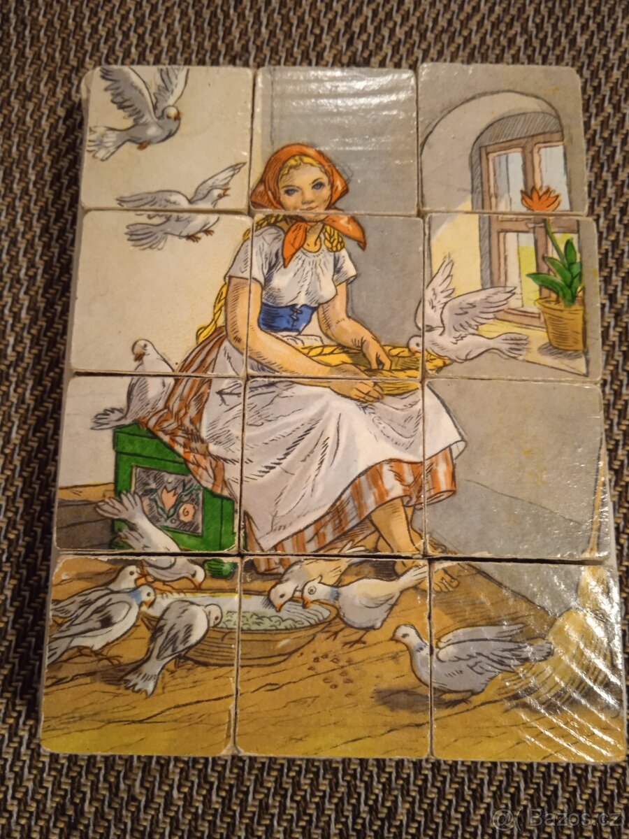 Staré dřevěné kostky Popelka - 8