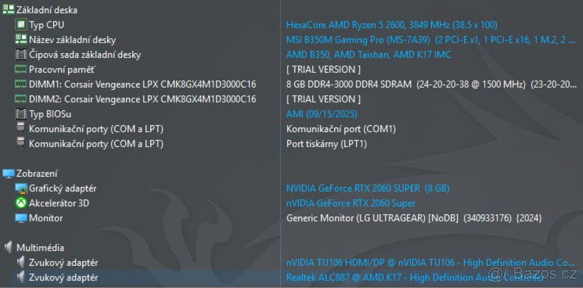 Herní PC – Ryzen 5, RTX 2060 SUPER 8 GB, 16 GB RAM - 8