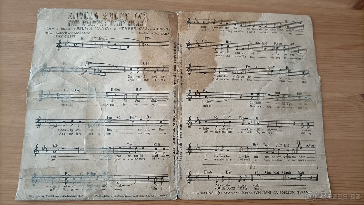 Zpěvník, písničky, retro, hudba, noty - 8