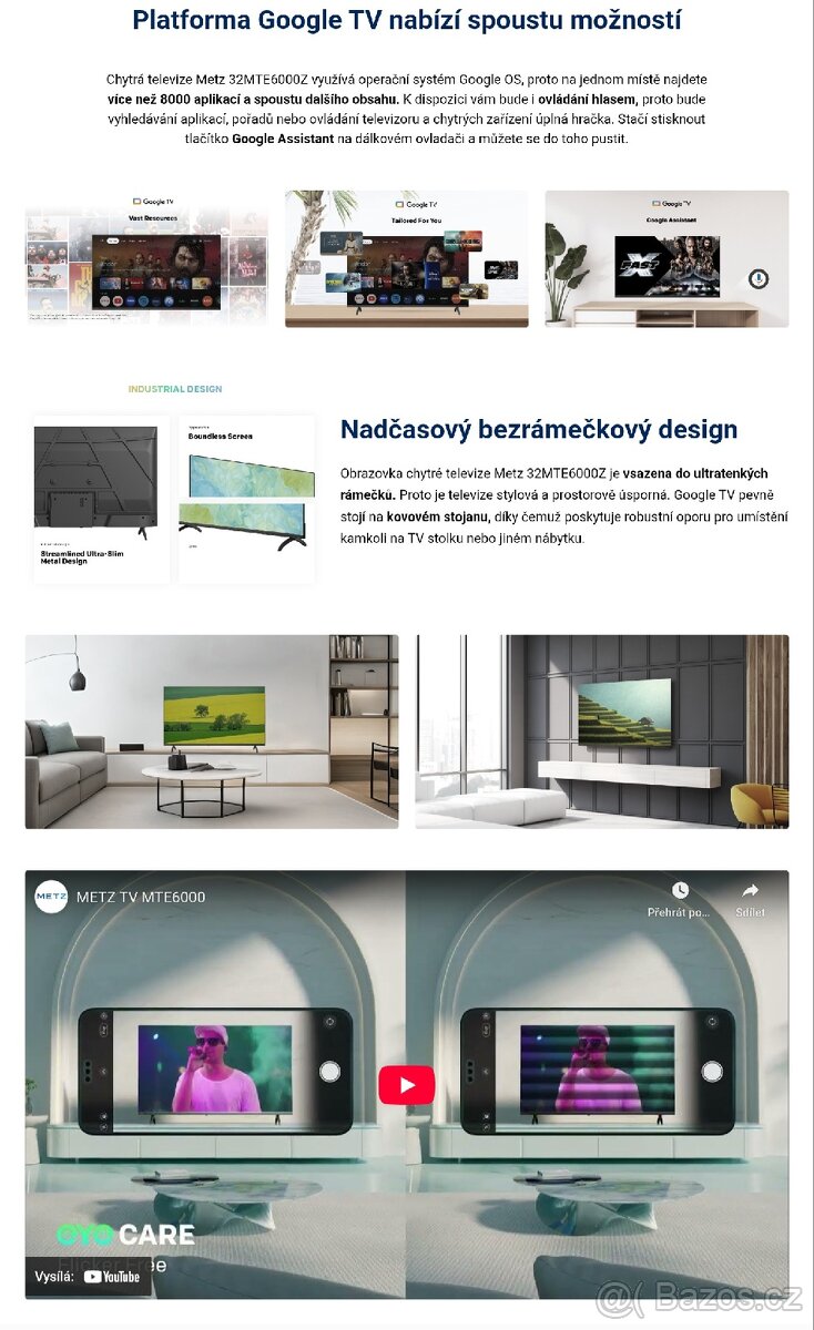 Metz 32MTE6000Y Google tv rok záruka - 8