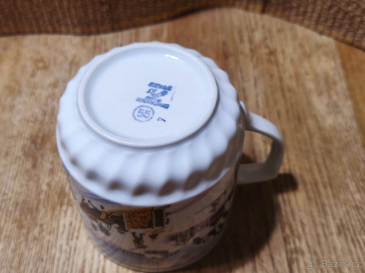 Starožitný vánoční hrneček s koněm - 8