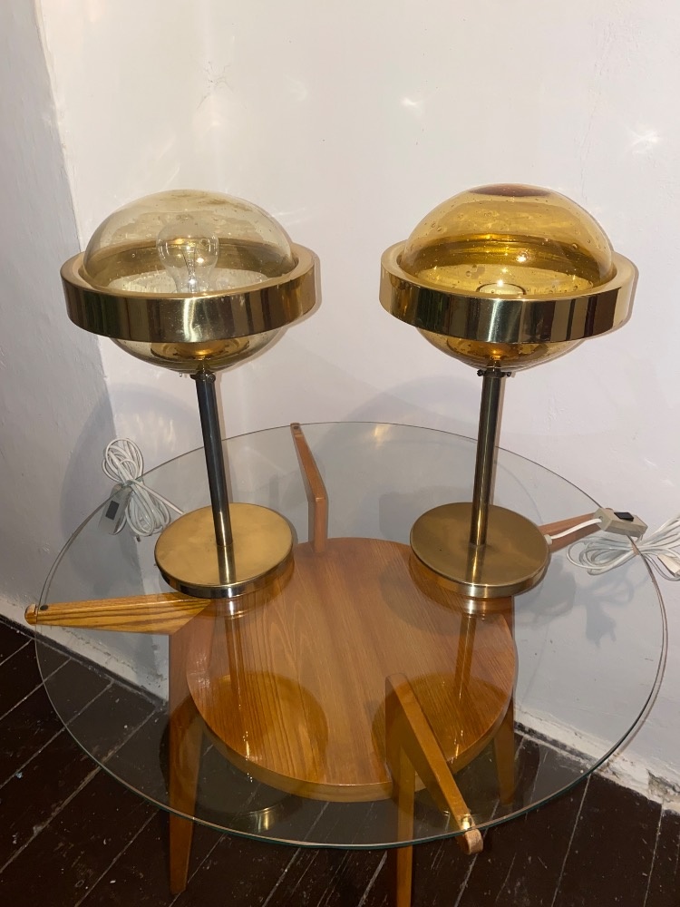 Retro párové stolní lampy- Kamenický Šenov 70.léta - 8