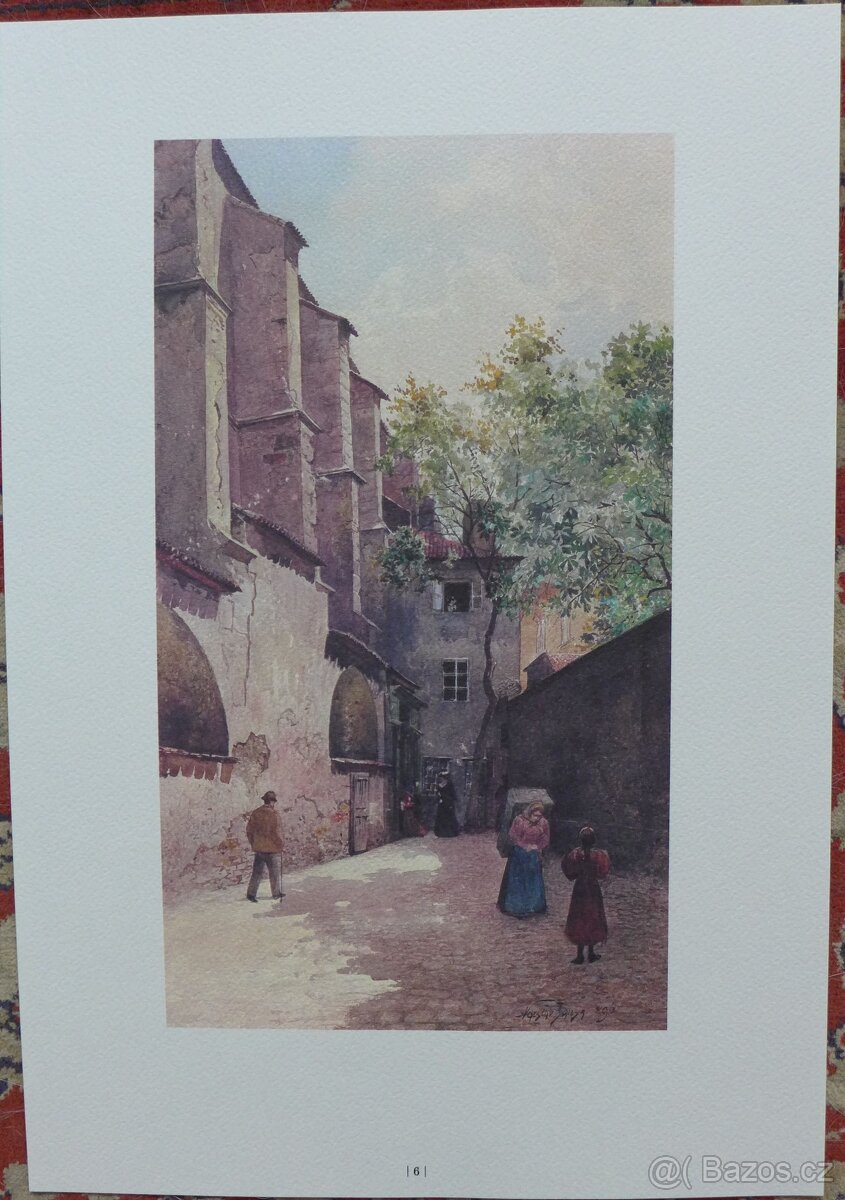 Václav Jansa - Sada 12 akvarelů ze staré Prahy - 8