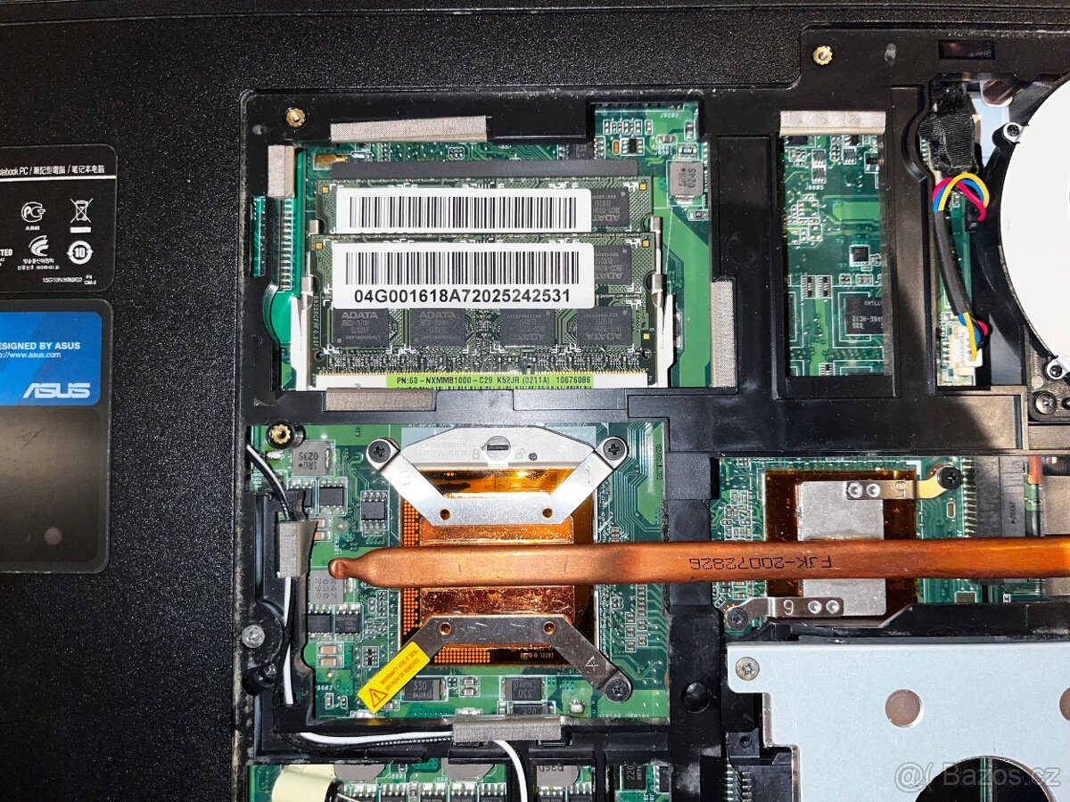 NOTEBOOK ASUS, Model: K52JR, na náhradní díly, bez HDD - 8