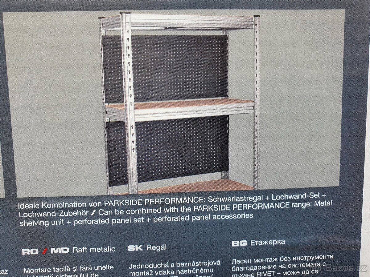 nový kovový těžký POZINK regál, 200 x 100 x 50 - 8