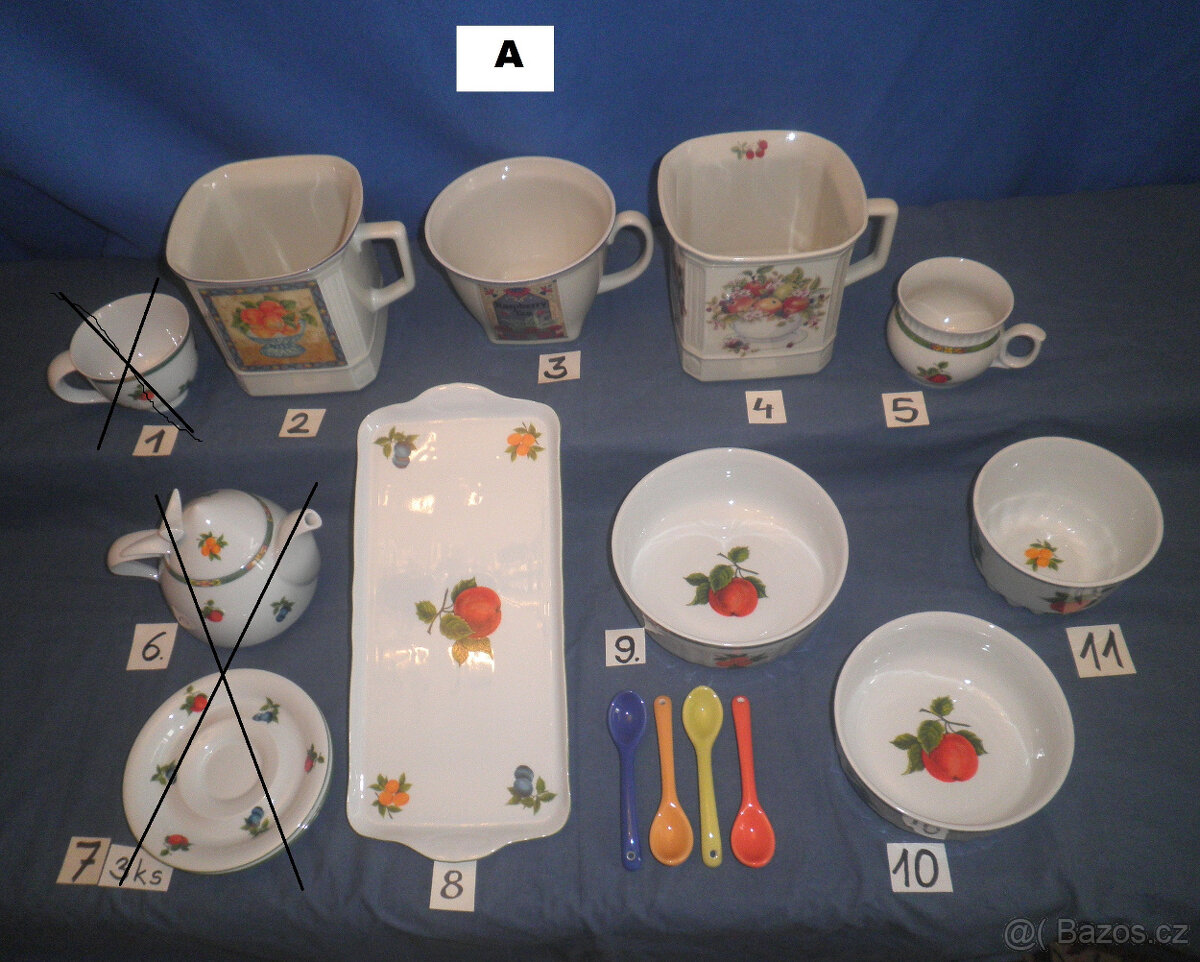 Porcelán Leander - dekor ovoce - 8