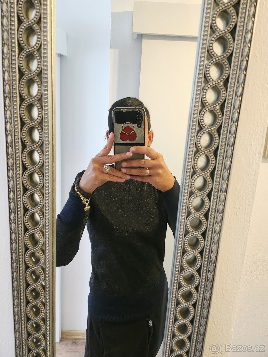 Lehky svetr Karl Lagerfeld trpytivy sedne xs,s rozmery v tex - 8