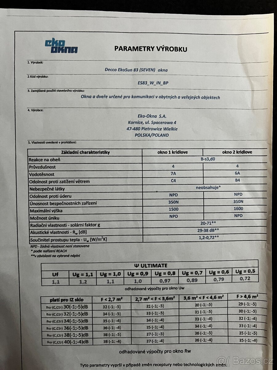 Prodám okna dvojsklo značky Decco EkoSun83 Antracit. 2021 - 8