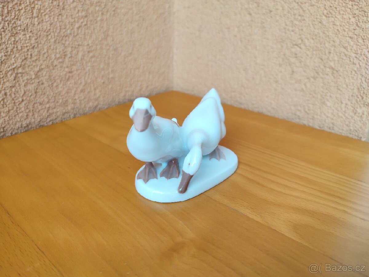 STARA PORCELÁNOVÁ SOCHA, HUSY, značky ROSENTHAL. - 8