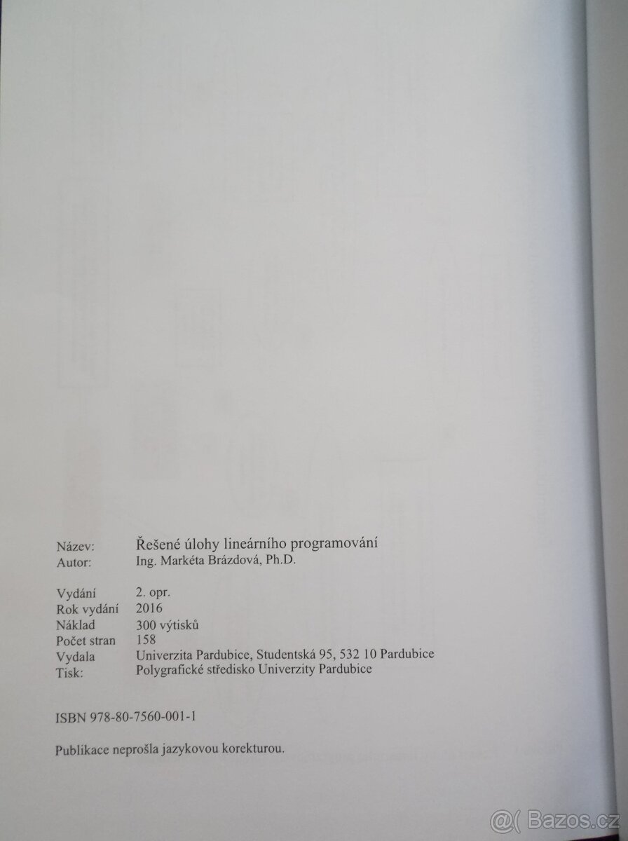 Řešené úlohy lineárního programování – Univerzita Pardubice - 8
