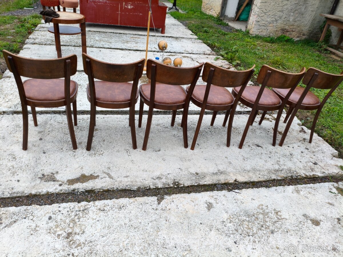 Thonet 6x značené ořechové židle - 8