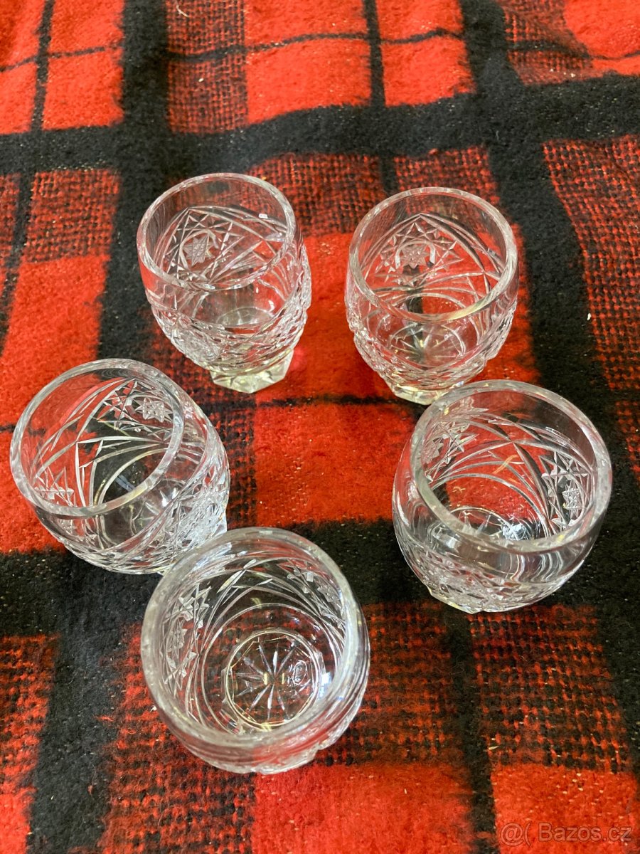 Velká broušena karafa + 6 sklenic - 8