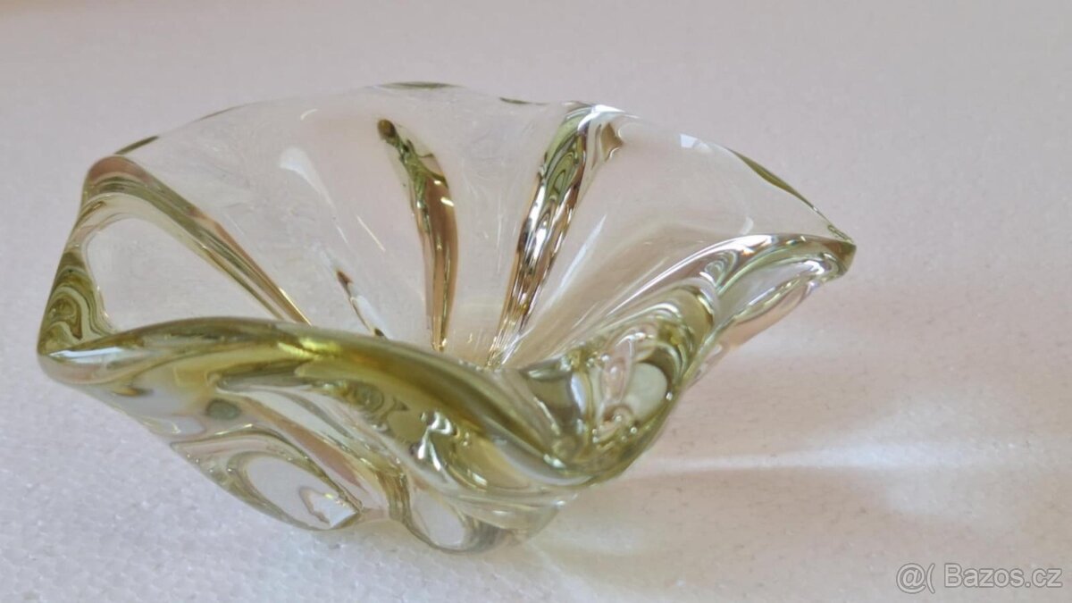 STARÝ POPELNÍK HUTNÍ SKLO . TOP STAV. - 8