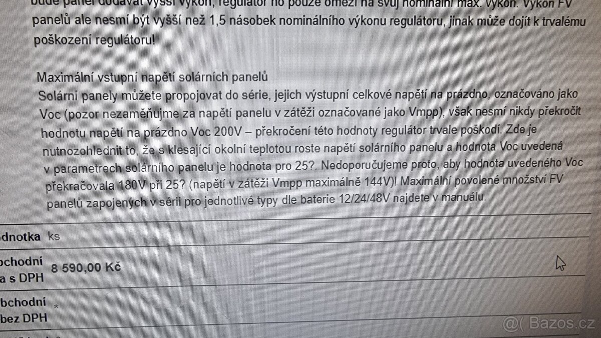 V záruce-MPPT solární regulátor EPsolar 200V/80A - 8