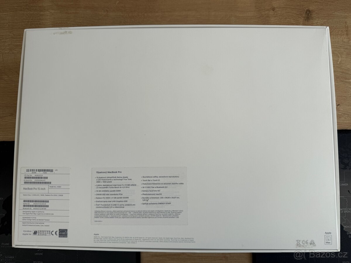 Apple MacBook Pro 15" (2019, i7, 16GB, 256GB) - 8