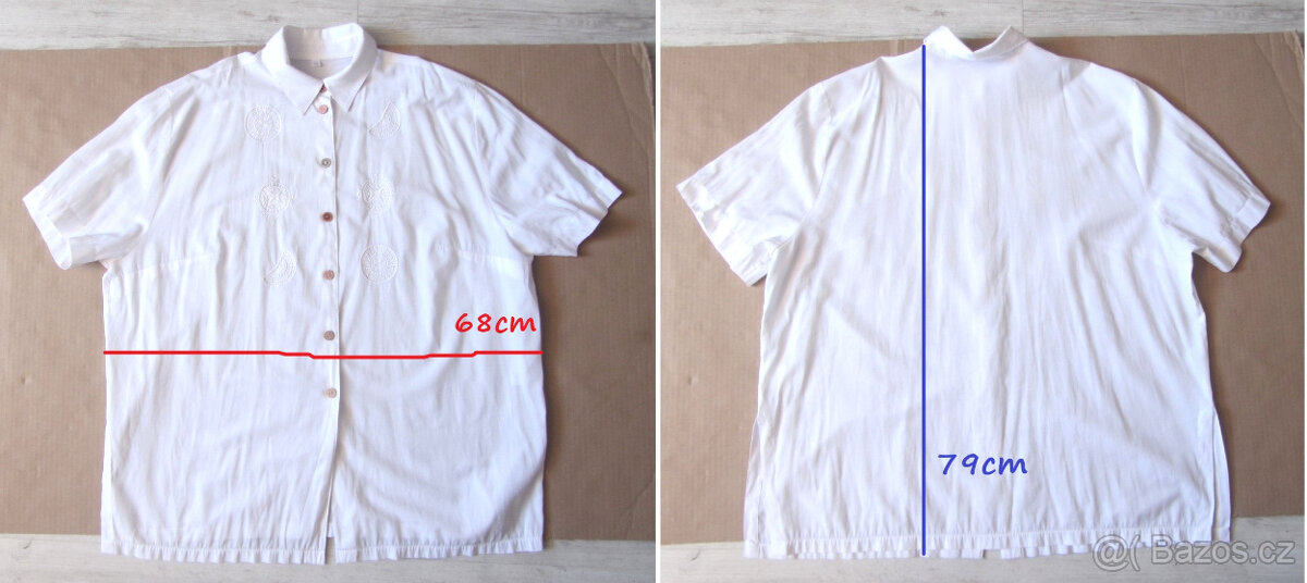 Vintage bílá dámská košile z 90.let plus velikost - 8