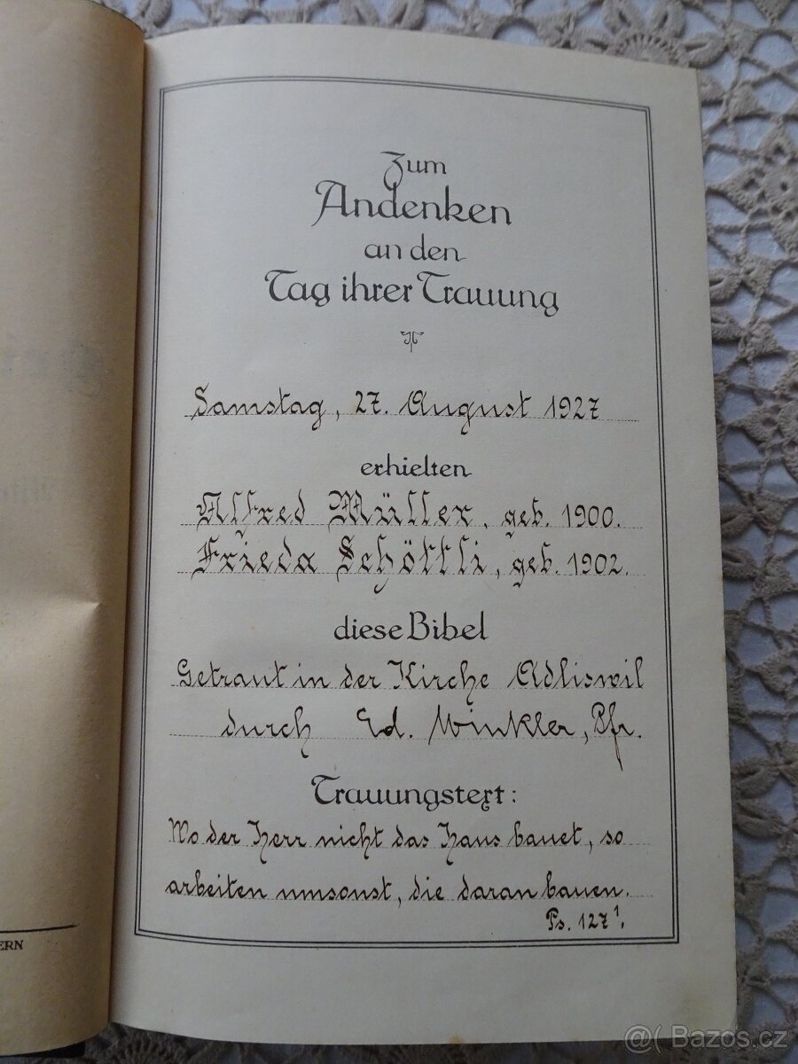 Vzácna Lutherova BIBLIA z roku 1911 v perfektnom stave - 8