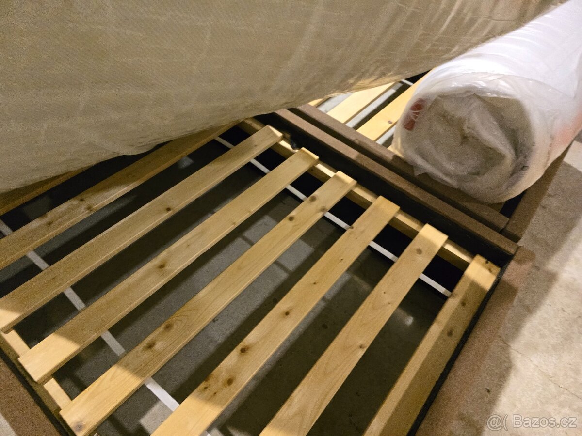 2x postel látka nový matrac komplet 90x200 výška 55 cm - 8