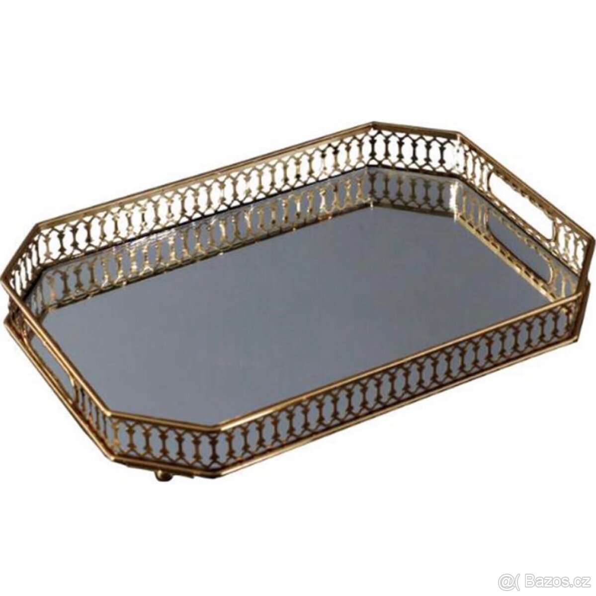 Zlatý dekorativní zrcadlový podnos - 8