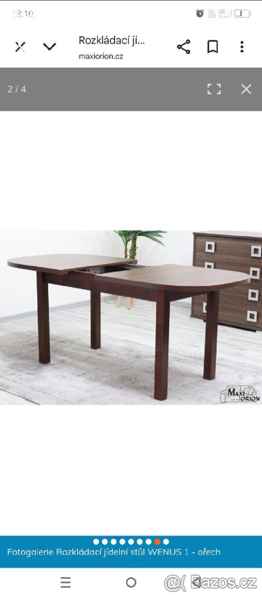 Jídelní rozkládací stůl odstín olše délka 160/200 cm - 8