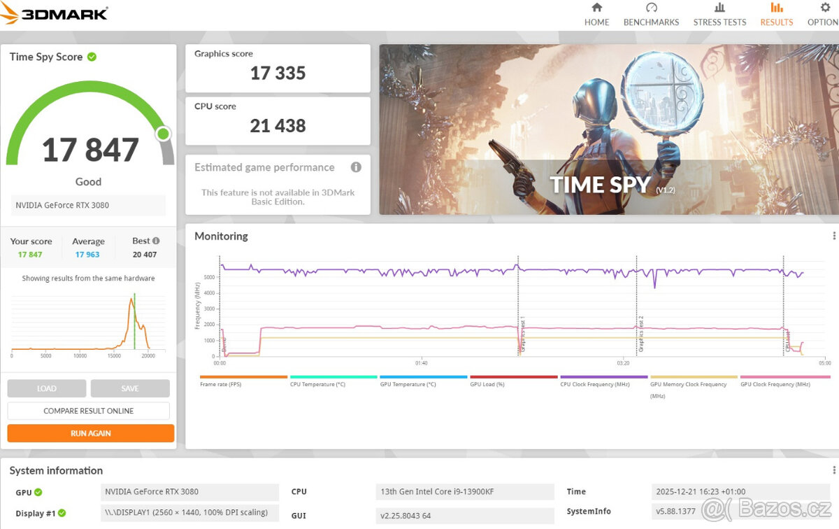 Výkonný PC i9 13900KF, 64GB DDR5, 1TB SSD, RTX 3080,WiFi,BT - 8