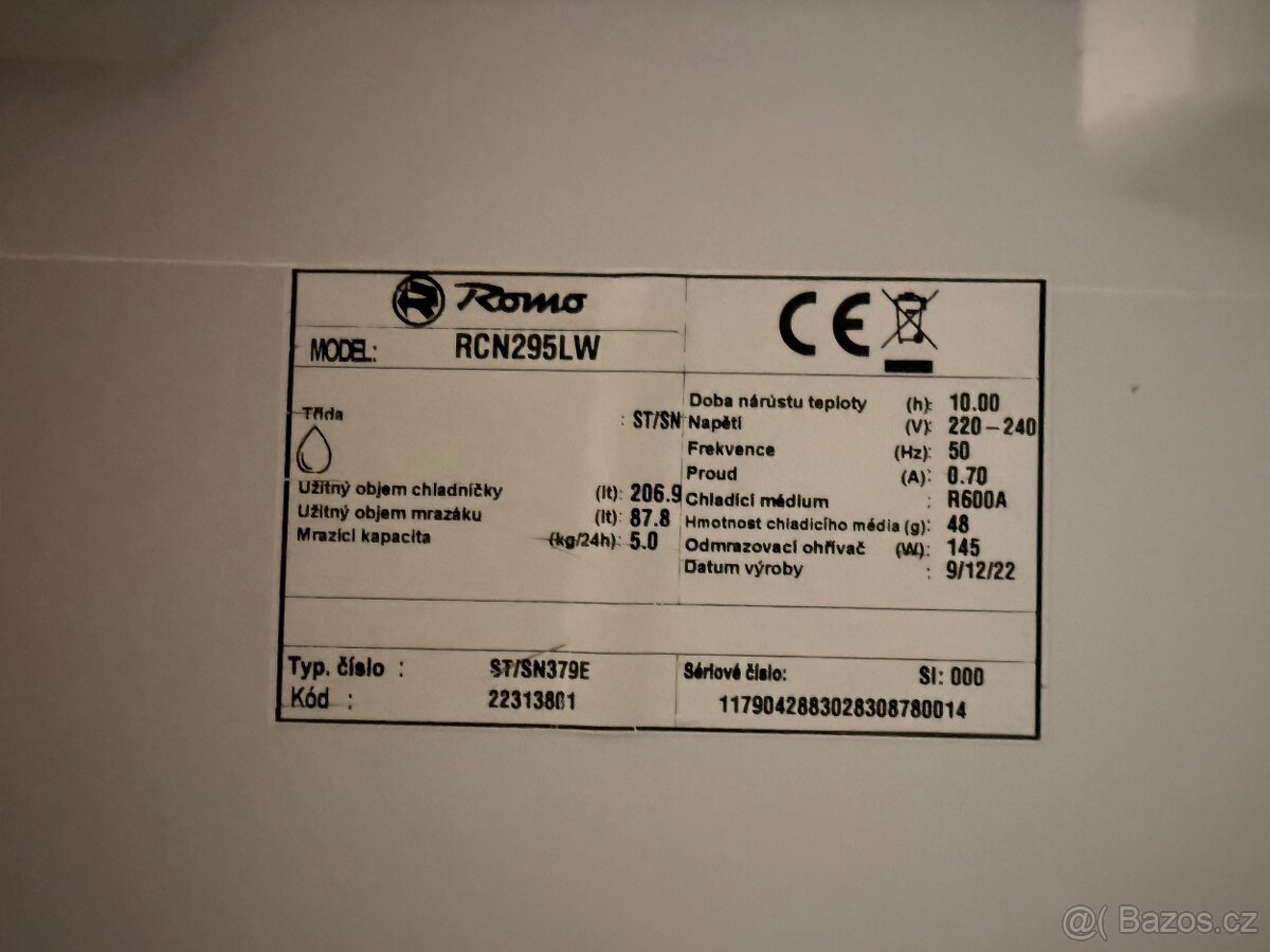 Lednice ROMO RCN295LW - 8