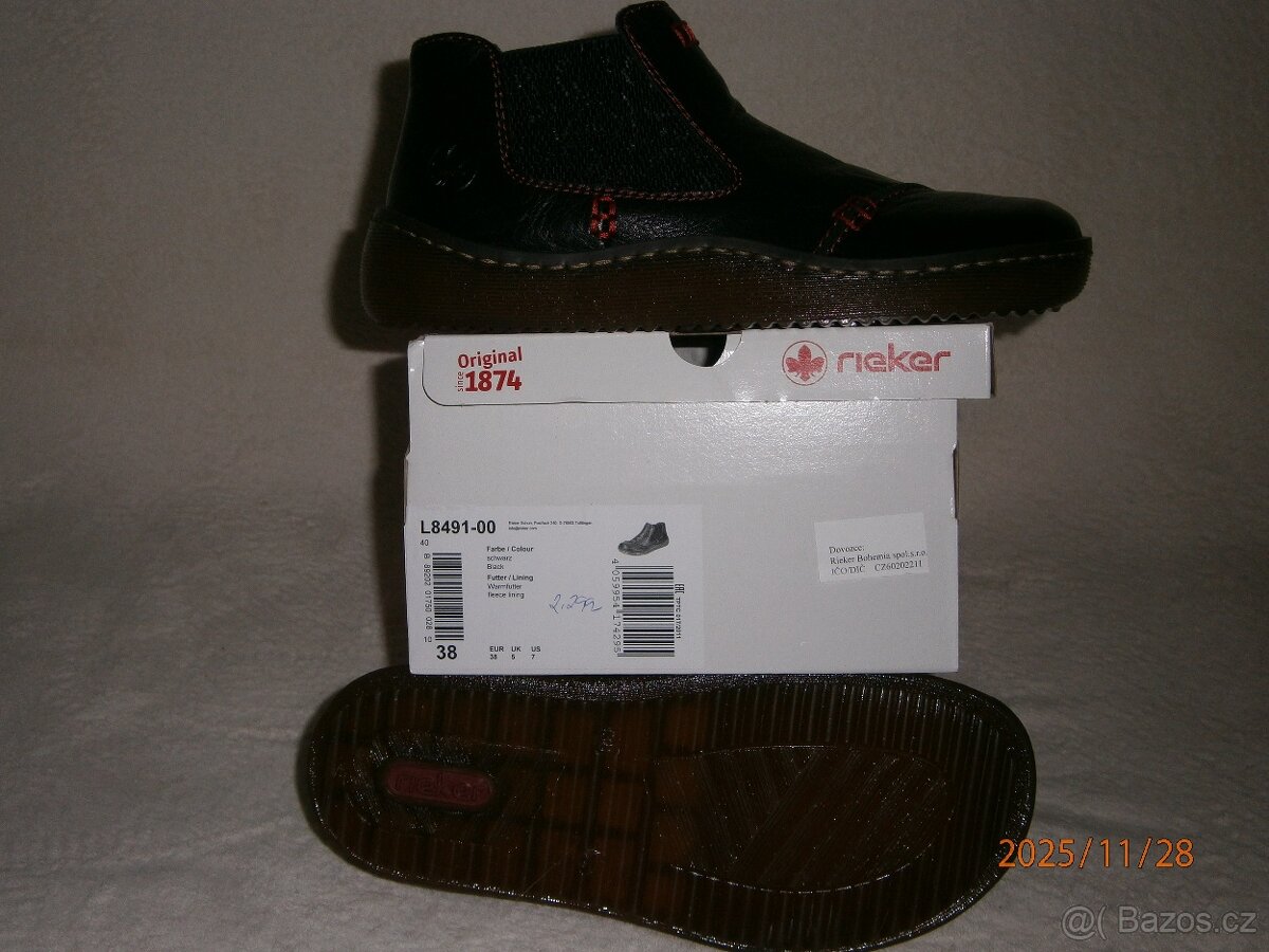 Dámské kotníčkové boty RIEKER vel.: 38 - 8