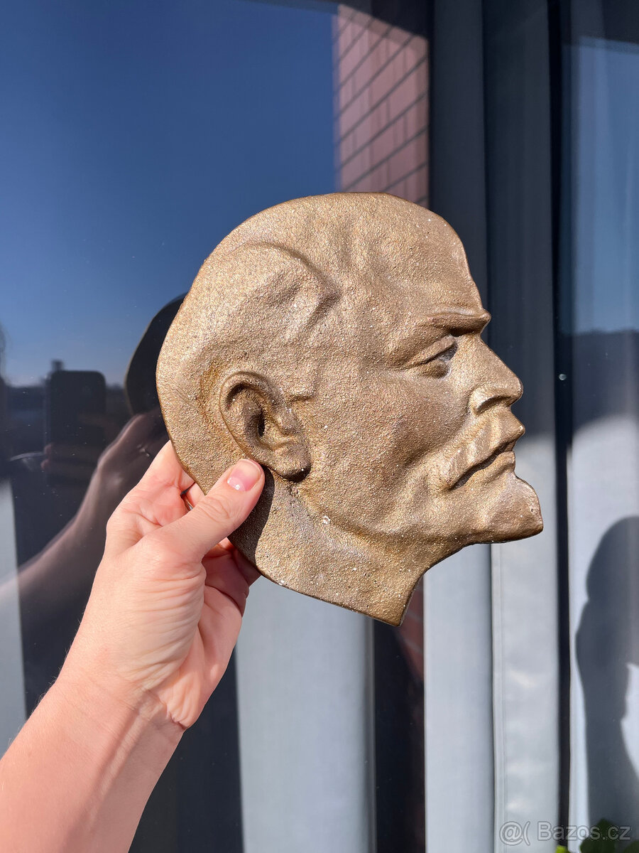 V. I. Lenin Kovová retro plastika na zavěšení 20 cm - 8