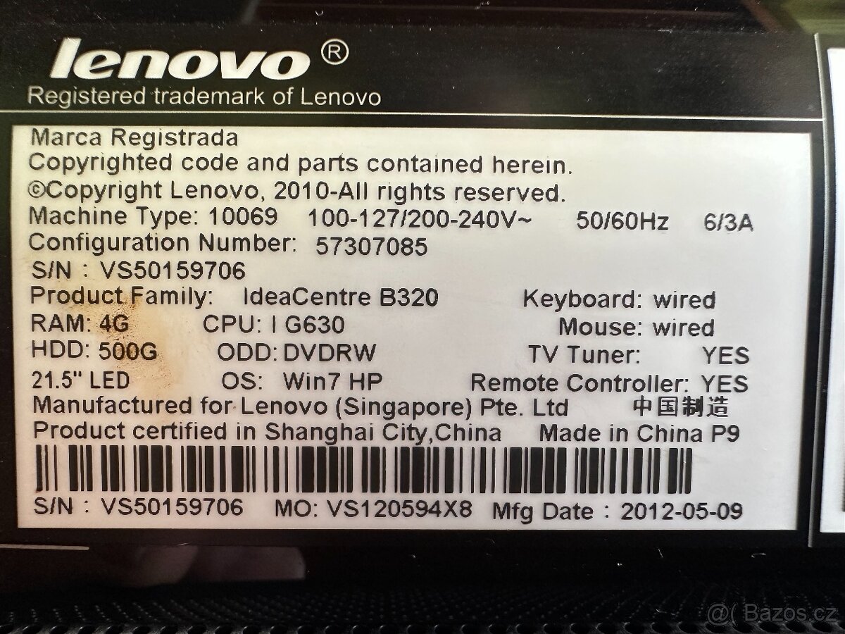 All in One PC Lenovo IdeaCentre B320 - 8